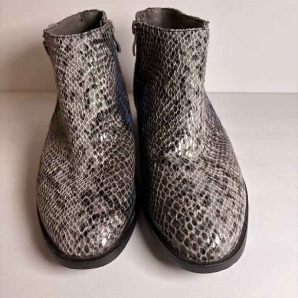 Anthropologie Vanessa Wu 38 US 8 Snake Reptile Print Leather Ankle Boots Booties - Picture 4 of 10